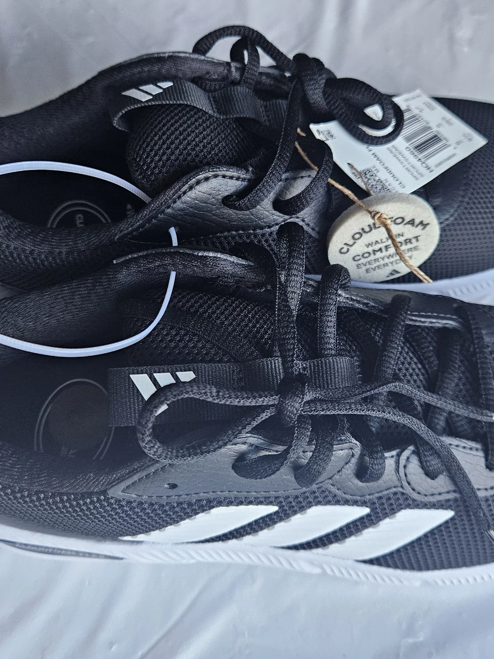Adidas Cloudfoam Flex LA Men's Running Shoes Black White Size 9.5 New HQ4960